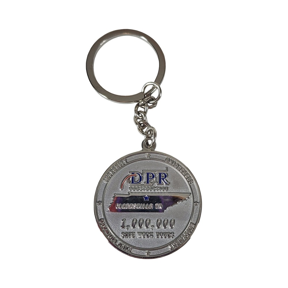 LG DPR Construction Clarksville TN 1,000,000 Safe Hours Keychain Silver Coin